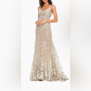 Mac Duggal Gold Embellished Gown